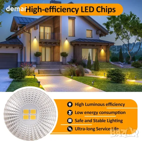 Градински светлини ECOWHO 21 метра, 6 броя * 3W, 12V LED външни прожектори, IP65, снимка 3 - Лед осветление - 49685763