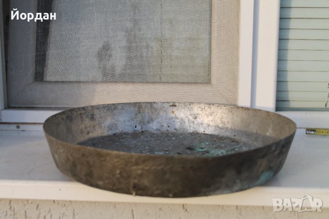 Стара медна тава за баница, снимка 3 - Антикварни и старинни предмети - 38476739