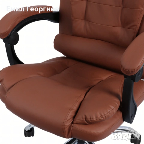 Ергономичен офис стол с лумбална опора от еко кожа – комфорт за дълги часове без болки, снимка 9 - Столове - 53145506