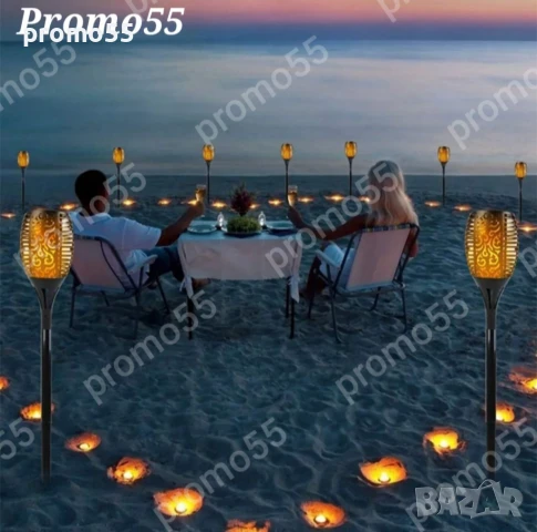 Соларна лампа 50см. за декорация на градина и двор с огнен ефект, танцуващ пламък, снимка 10 - Декорация за дома - 50639459