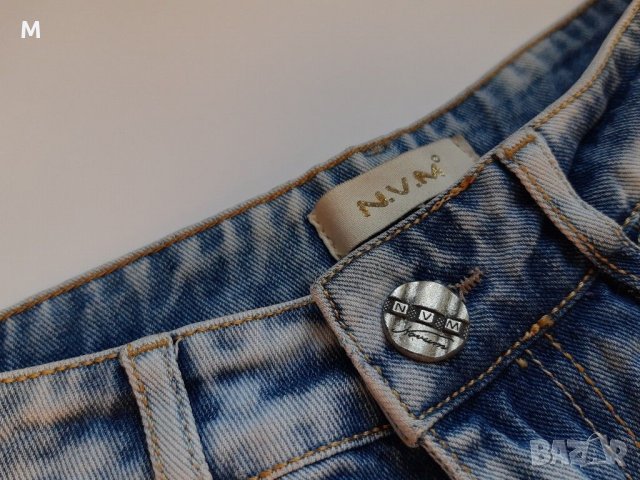 Уникални къси дамски дънкови панталонки с перли и бродерии на N.V.M. на намаление, снимка 3 - Къси панталони и бермуди - 29723592