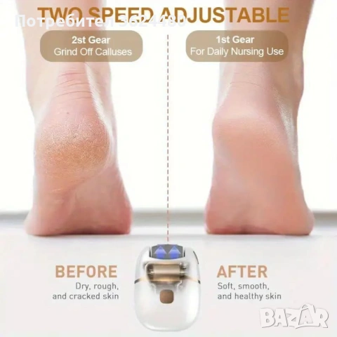 Електрическа пила за пети с въртяща се ролка и USB зареждане 4825 , снимка 17 - Електрически пили за пети - 53269737