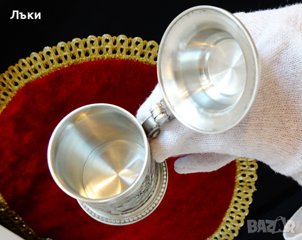 Халба от калай с три селски картини. , снимка 6 - Антикварни и старинни предмети - 44620538