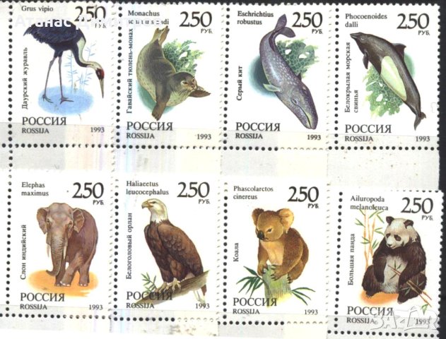 Чисти марки Фауна 1993 от Русия