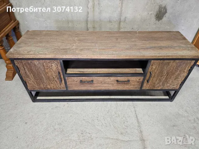 Шкаф от метал и дърво, снимка 3 - Шкафове - 49668085