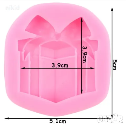 Подаръчна кутия подарък с пандела силиконов молд форма фондан шоколад декор, снимка 2 - Форми - 47380874