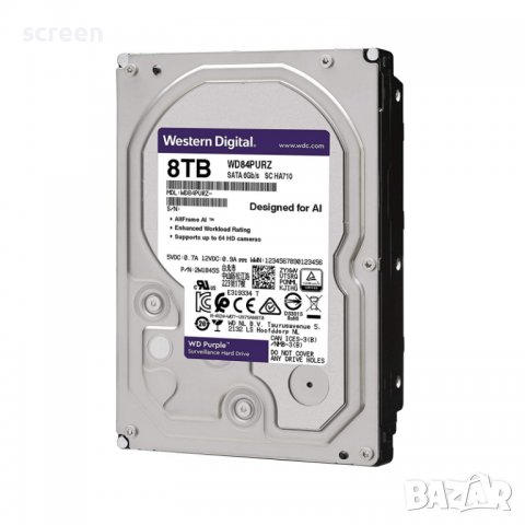  Hard Drive WD Purple 8TB хард диск в гаранция