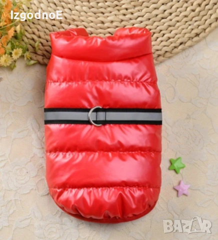 Червено шушляково яке за куче S/M