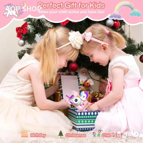 Joltix  Детски цифров фотоапарат 1080P HD 2,0-инчов с 32GB карта, селфи, за деца 3+ г., розов, снимка 3 - Фотоапарати - 49627451