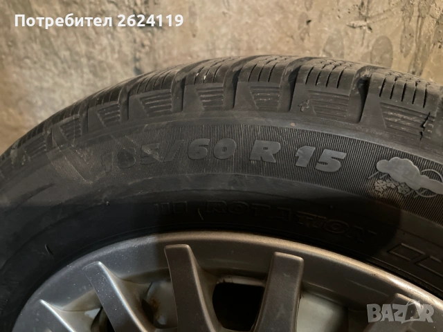 Продавам железни джанти с зимни гуми Michelin Alpin 185/60/15 , 5х100, снимка 10 - Гуми и джанти - 53108181