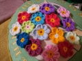 Комплект 30 броя плетени цветя с големина 5 см за декорация, снимка 6