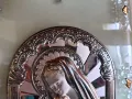 Прекрасна Сребърна Икона Върху Стъкло, снимка 2