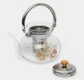 СТЪКЛЕН ОГНЕУПОРЕН ЧАЙНИК С ЦЕДКА,ЗА ПРИГОТВЯНЕ НА ЧАЙ И КАФЕ,ВМЕСТИМОСТ 1200МЛ., снимка 5