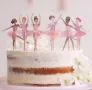 12 бр розова балерина балет топери топер декор украса кексчета мъфини торта, снимка 5