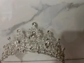 1бр. Висококачествена сплав Тиара Булчинска корона от планински кристал, Блестяща, Принцеса Кралица, снимка 2