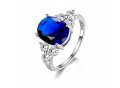 Сребърен пръстен със сапфир, снимка 1 - Пръстени - 31956434