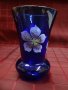 Ваза от синьо стъкло, снимка 3