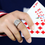 Покер пръстен с карти, печат 925, снимка 3