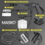 MASKO® Водоструйка 2200 вата 165 бара 450 л/ч, с макара за маркуч 10 м маркуч, снимка 9