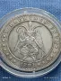 РЕПЛИКА на монета 1 долар 1893г. Америка Baphomet седнала окултна монета 31433, снимка 9