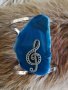 Ръчно декориран сет /комплект /гривна и колие със син ахат! Подарък за жена! , снимка 6