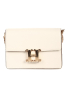 Елегантна дамска чанта в бяло от естествена кожа, снимка 1 - Чанти - 44555046
