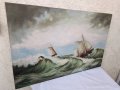 Картина "Буря в морето" - маслени бои на платно - 60/40см, снимка 4