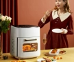 Фритюрник с горещ въздух (Air Fryer) – трислоен, супер голям капацитет. Бял и черен цвят , снимка 9