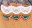 Троен набор подгъв имитация плат силиконов молд кант борд торта фондан шоколад украса декор, снимка 1 - Форми - 30825075