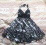 Нова лятна рокля черно с бяло/сиво M размер на връзки с подплата, снимка 2