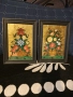 Картини  лот върху стъкло дървена рамка , снимка 1