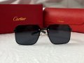 Cartier висок клас мъжки слънчеви очила с дървени дръжки, снимка 7