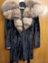 Палто алкантара с лисица естествен косъм , снимка 4