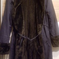 Дамско палто парка с качулка и пух-изкуствен косъм, снимка 2 - Палта, манта - 34874845