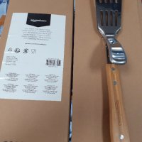 Amazon Basics 2 в 1 шпатула и щипка за барбекю с бамбукова дръжка, снимка 6 - Прибори за хранене, готвене и сервиране - 39302922