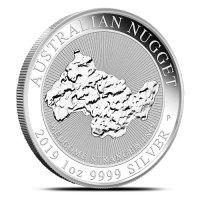 Сребърна монета Австралийски нъгет 1 oz 2019 , снимка 1 - Нумизматика и бонистика - 31364019