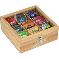 Дървена кутия за чай с 9 отделения, снимка 7 - Други стоки за дома - 42500678