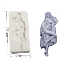 Секси гола Жена по халат силиконов молд форма фондан шоколад гипс декор, снимка 4 - Форми - 39956340