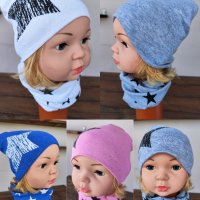 Комплект шапка и шал, снимка 4 - Бебешки шапки - 42361903
