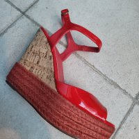Червени сандали на платформа , снимка 5 - Сандали - 42273848