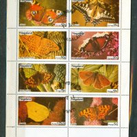 НАГАЛАНД -малък лист --пеперуди - с печат, снимка 1 - Филателия - 38719016