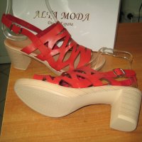 Дамски сандали м.386  червени, снимка 4 - Сандали - 29386132