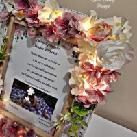 Персонализирана рамка с цветя и осветление - снимка и текст пожелание за Кръщене , снимка 6 - Подаръци за кръщене - 42260188