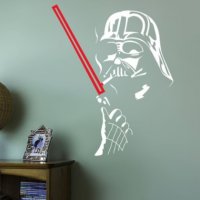 Dart darth Vader Дарт Вeйдър Star Wars Междузвездни войни бял самозалепващ стикер лепенка стена, снимка 1 - Други - 31615399
