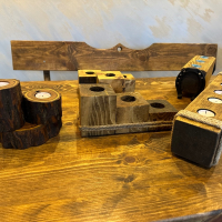 Ръчно изработени дървени свещници, снимка 2 - Дърводелски услуги - 44765290