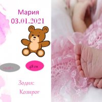 Бебешка визитка, снимка 1 - Декорация за дома - 31546534