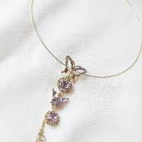 Чокър Purple Butterfly 357, снимка 1 - Колиета, медальони, синджири - 31476230