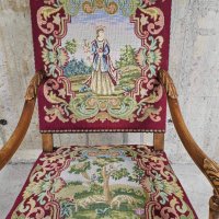 Уникално кресло с дърворезба в перфектно състояние, снимка 3 - Дивани и мека мебел - 44279699