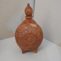 Стара дървена резбована бъклица, снимка 1 - Антикварни и старинни предмети - 31937456