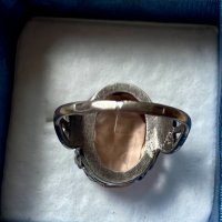 Руски сребърен пръстен с опушен кварц , снимка 4 - Пръстени - 40225322